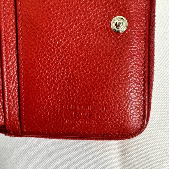 SAINT LAURENT Zip Wallet Red - Picture 6 of 16